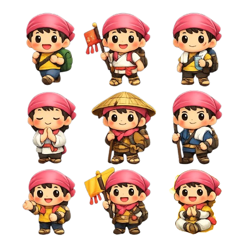 九级香客等级公仔图：从炼气到飞升